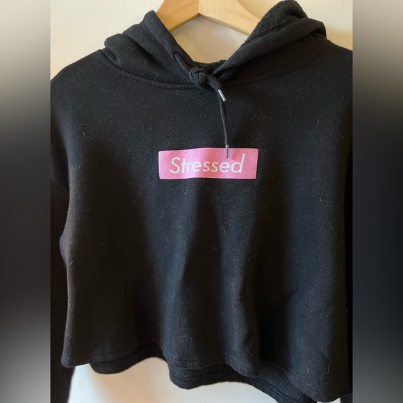 “Stressed” Cropped Hoodie M - Picture 4 of 7